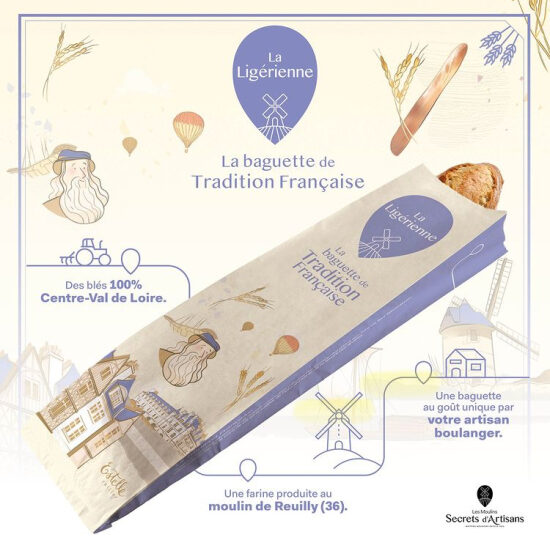 Illustration packaging pour un sachet de pain